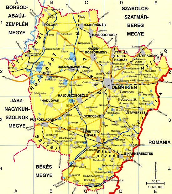 hajdú bihar megye térkép Hajdú Bihar megye hajdú bihar megye térkép